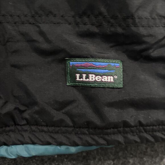 Vintage LL Bean Jacket Men's Large Black Colorblock Hooded Anorak Thinsulate 90s - Picture 3 of 8